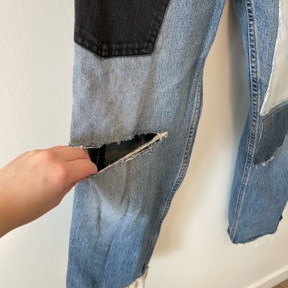 Levi’s Patchwork Straight Leg Jeans - Picture 6 of 16